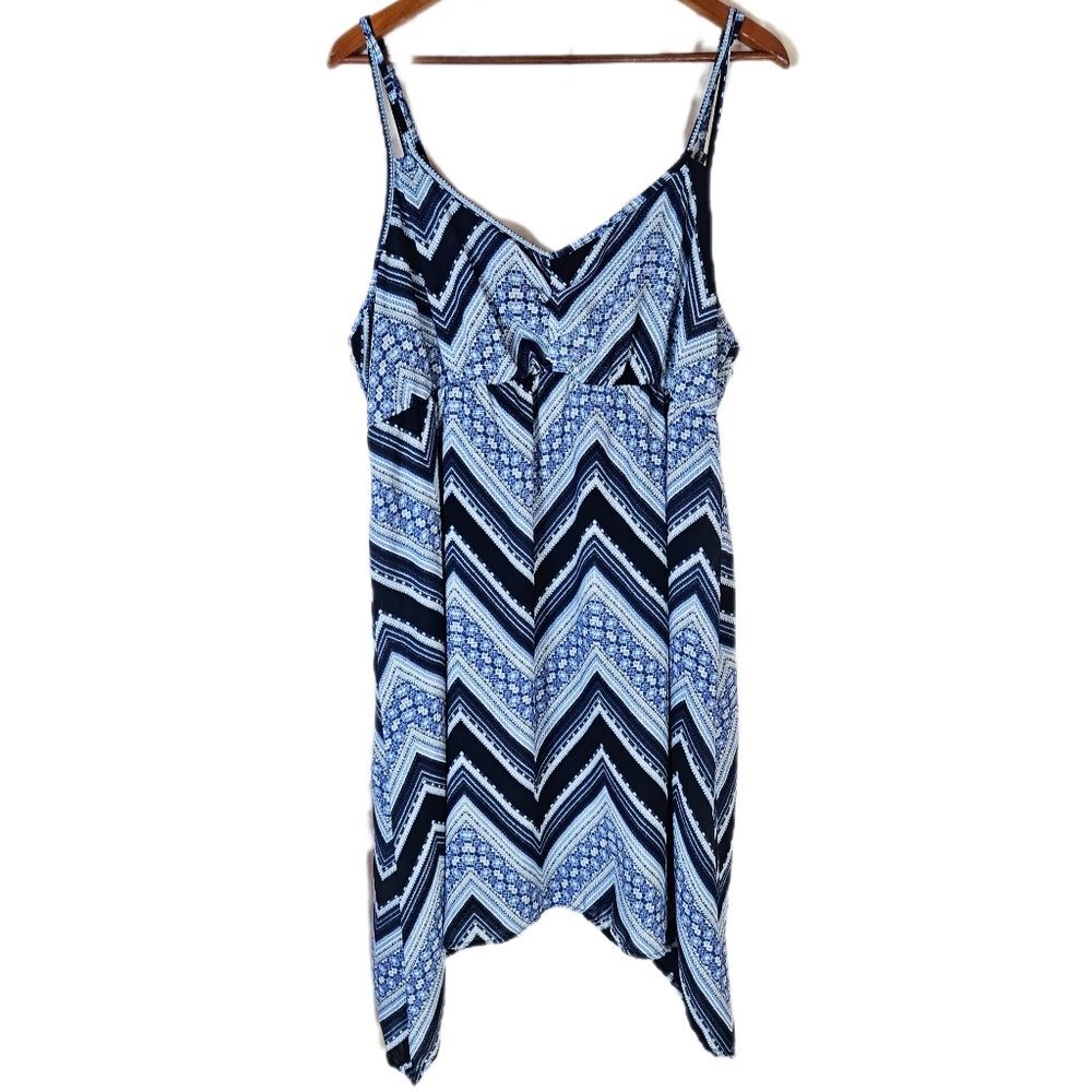 Maurices Boho Chevron Dress Women's XXL High Waist Asymmetrical Summer Vacation